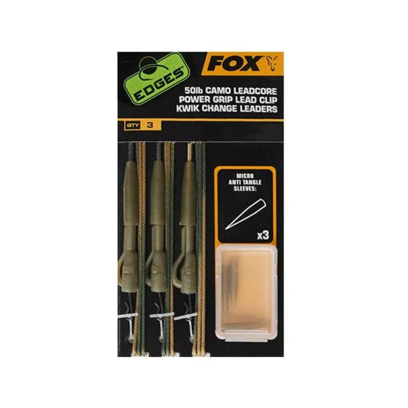 Fox Camo Leadcore Power Grip Lead Clip Kwik Change Leaders 50lb Olcsó