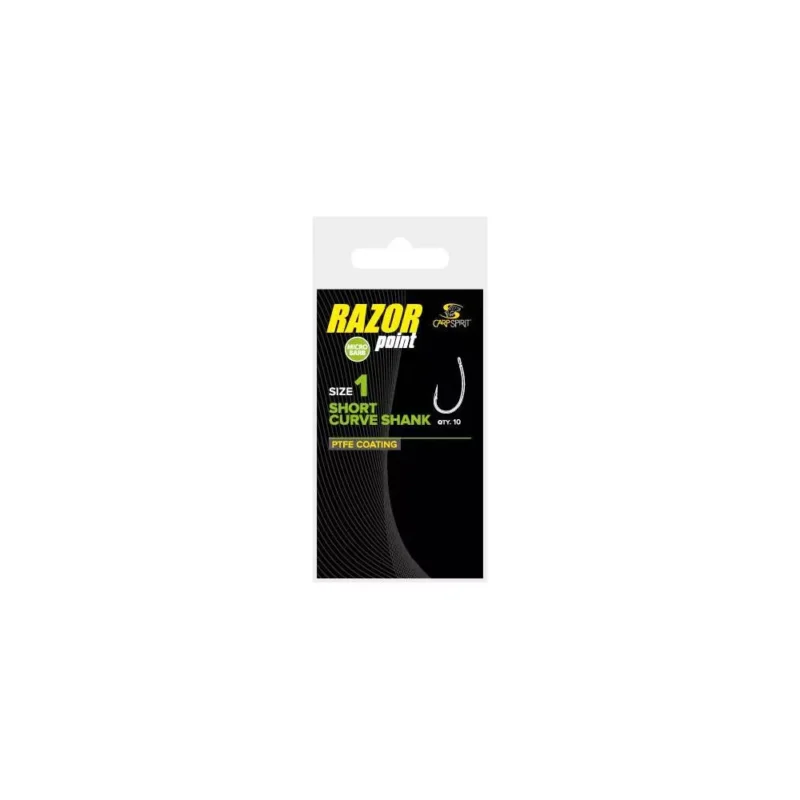 Akciós ár Carp Spirit Razor Point Short Curve Shank pontyozó horog 4