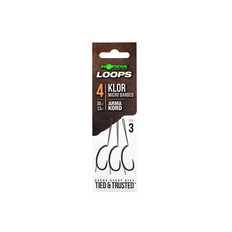 Korda Loop Rigs Klor Size 4 30lb Azonnali szállítás