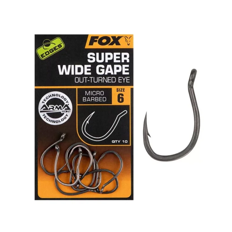 Népszerű Fox Edges Armapoint Super Wide Gape Outturned Eye pontyozó horog 2