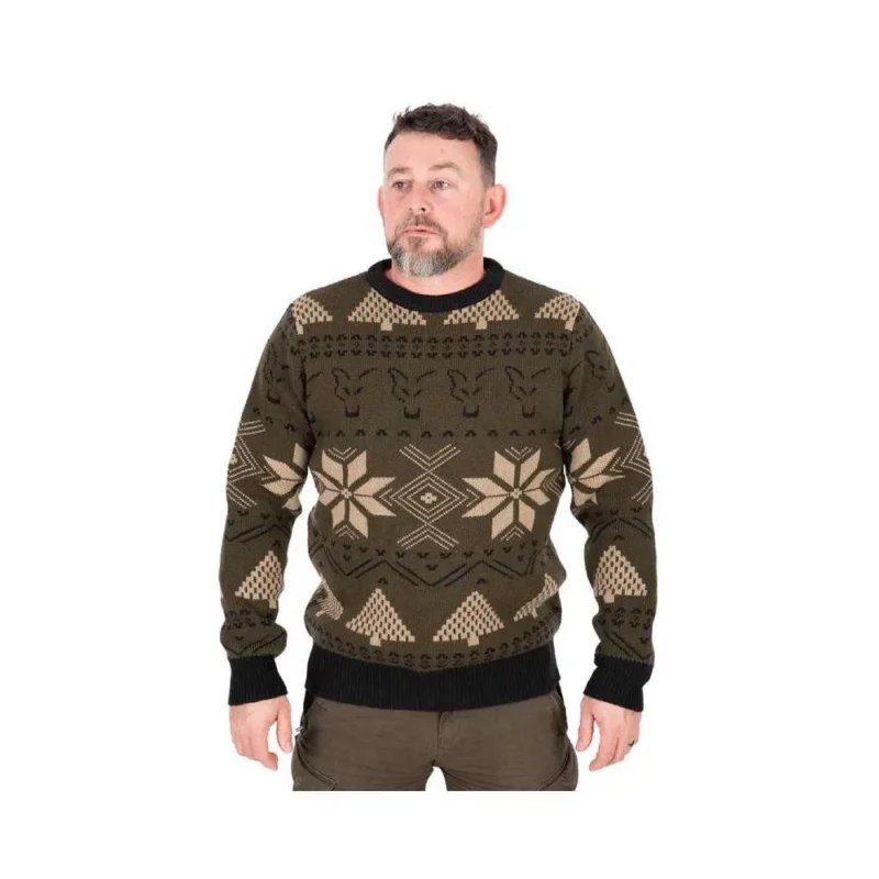 Fox Festive Jumper kötött pullover karácsonyi mintával 3XL Legnépszerűbb