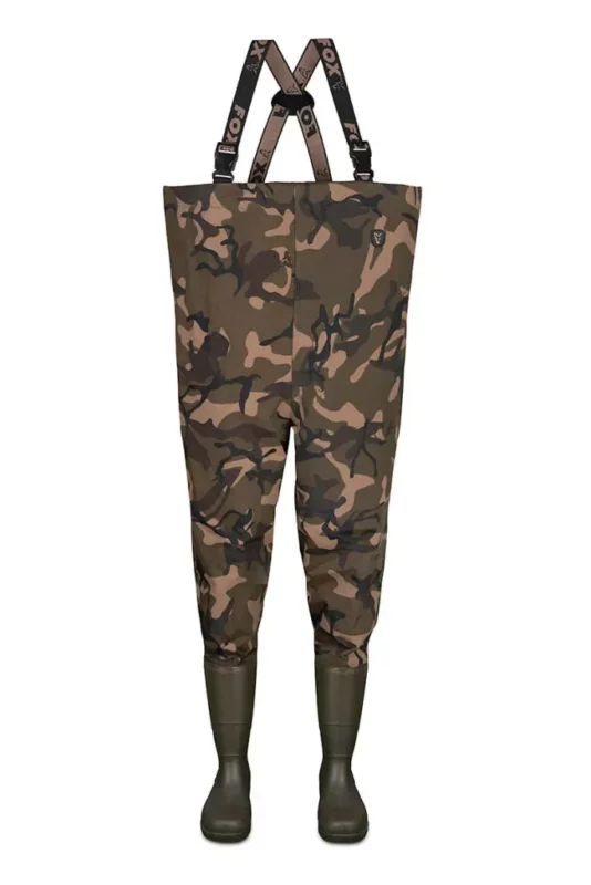 Fox Lightweight Lined Waders Camo terepmintás mellescsizma 12/46 Kedvezmény