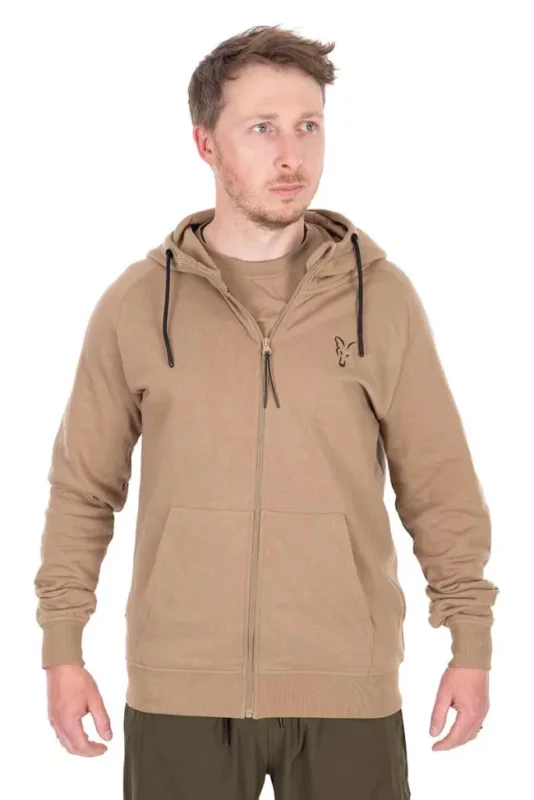 Korlátozott ajánlat Fox Collection LW Zip Hoody Tan Ltd cipzáras kapucnis felső 3XL