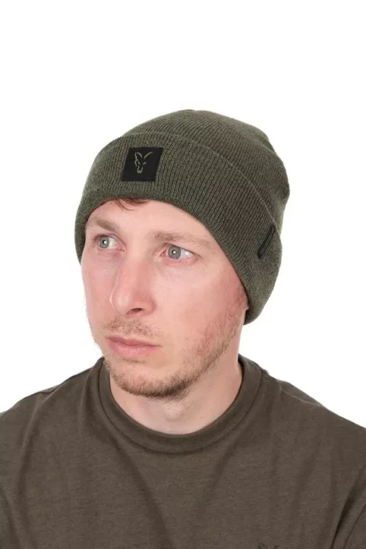Végkiárusítás Fox Collection Beanie Hat Green Black téli sapka