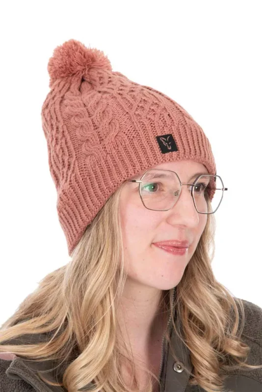 Fox Collection Ladies Knitted Bobble Hat kötött női téli sapka Ne maradj le