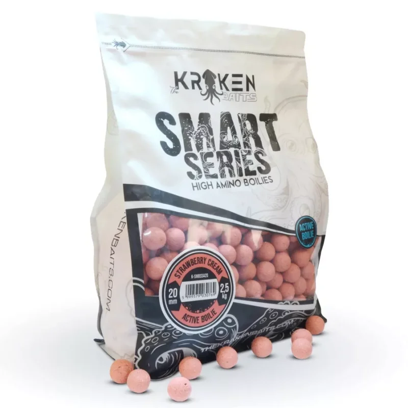 Kraken Baits Smart Series Strawberry Cream ACTIVE bojli 2.5kg 24mm Korlátozott ajánlat