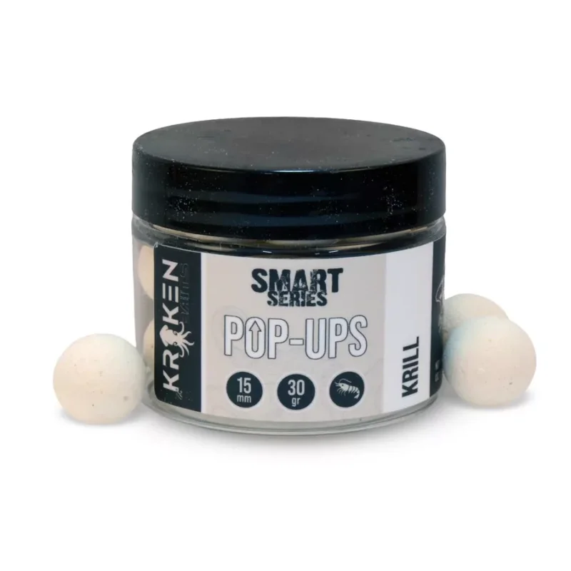 Kraken Baits Smart Series Krill Fluo White Pop Ups fluo lebegő bojli 12mm Népszerű