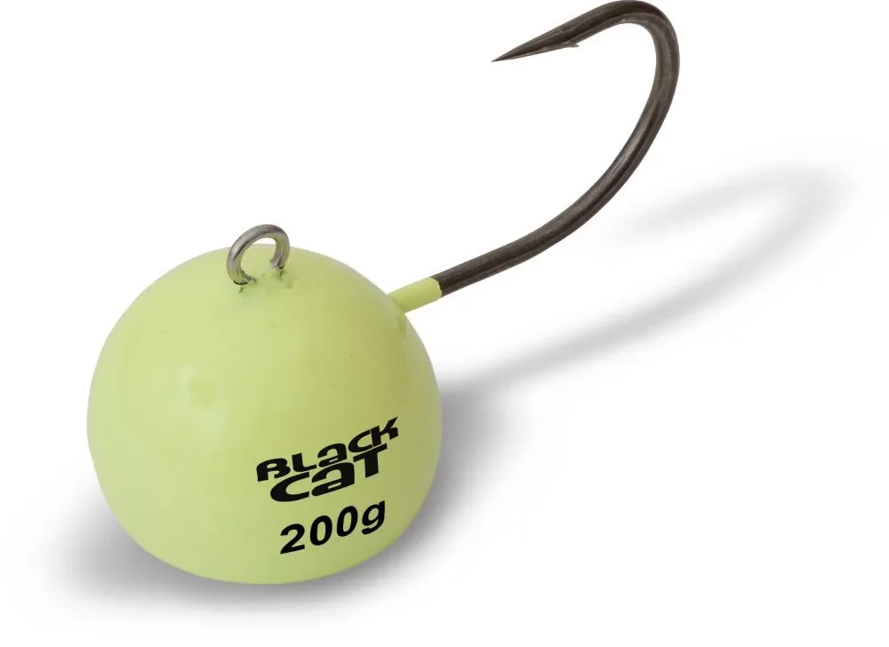 Black Cat Fire-Ball - 120g 6/0 Yellow - Fluoreszkáló Jig horog és ólom (3119121) Különleges ajánlat