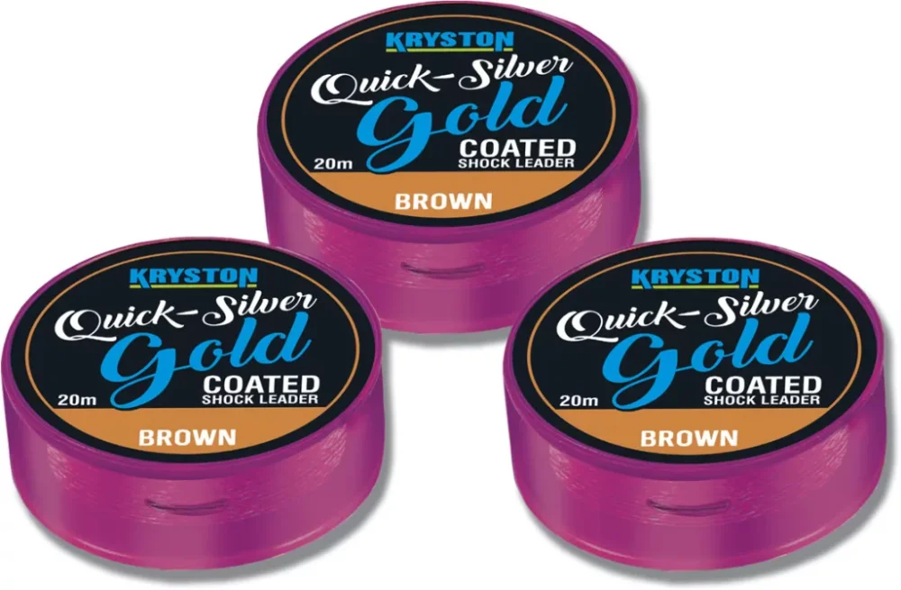 Outlet Kriston Quicksilver Gold Shock Leader 35lbs 20m Brown