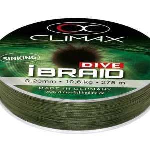 Alacsony ár CLIMAX iBRAID DIVE SINKING OLIVE GREEN 135m 0.12mm 5.0kg