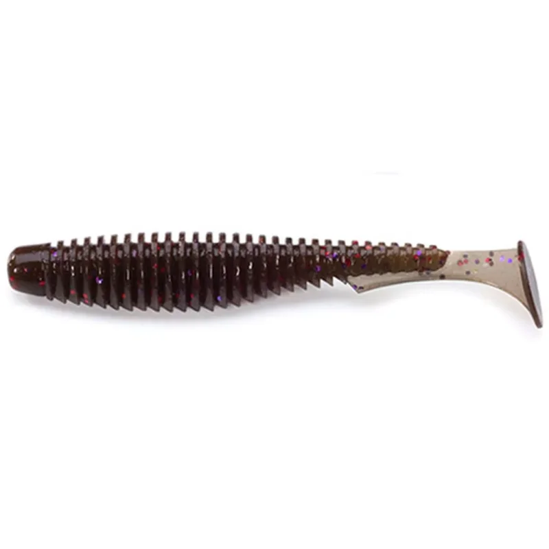 Akció FISHUP U-Shad 2" (10pcs.), 050 - Green Pumpkin Brown/Red & Purple