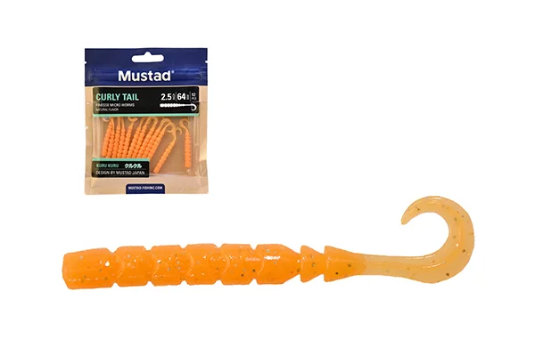 MUSTAD AJI CURLY TAIL 2.5 ORANGE LUMINOUS 12DB/CSOMAG Rendeld meg most