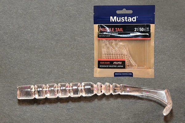 MUSTAD AJI PADDLE TAIL 2 CLEAR PURPLE GLITTER 12DB/CSOMAG Akció