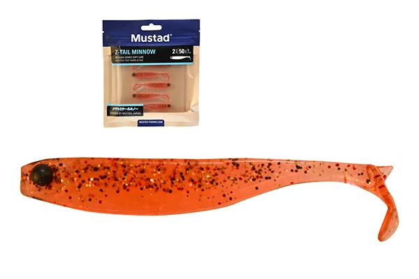 MUSTADMEZASHI Z-TAIL MINNOW 2"TRANSPARENT RED 6DB/CSOMAG Azonnali szállítás