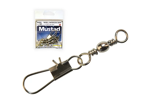 MUSTAD BARREL SWIVEL WITH INTERLOCK SNAP 1/0×B5 6DB/CSOMAG Legkelendőbb