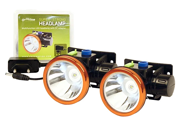 OUTDOOR SZUPERERŐS FEJLÁMPA DC ADAPTERREL DUOPACK Azonnali szállítás
