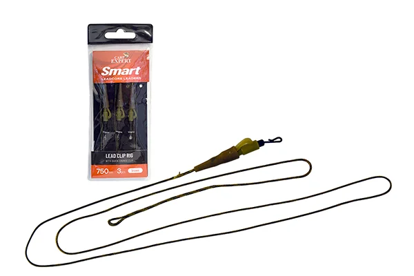 Szezonális akció CARP EXPERT ELŐKÖTÖTT LEADCORE SZERELÉK GYORSKAPOCCSAL BARNA 3 DB/CSOMAG
