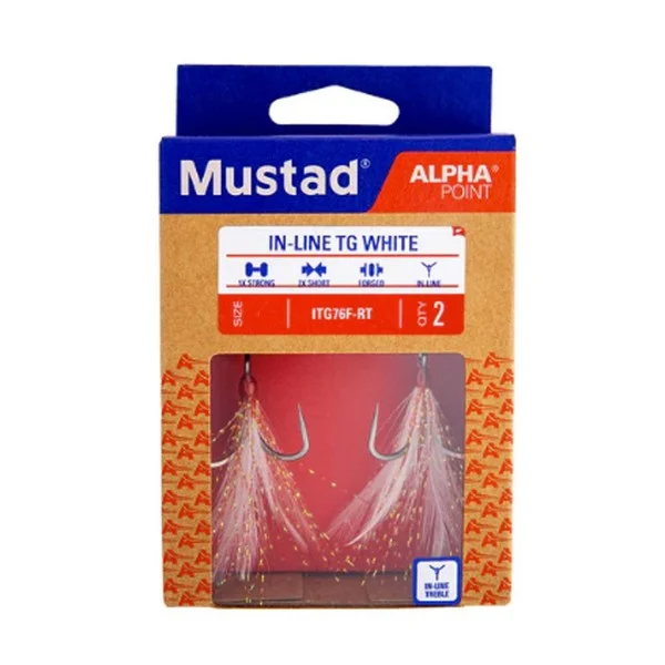 MUSTAD IN-LINE TRIPLE GRIP, RED TINSEL, 4 2DB/CSOMAG Alacsony ár