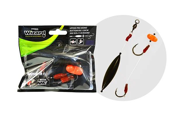 Biztonságos vásárlás WIZARD MONSTER UPOSE PRO MONO BOTTOM RIG 30G 9/0+11/0 ROUND