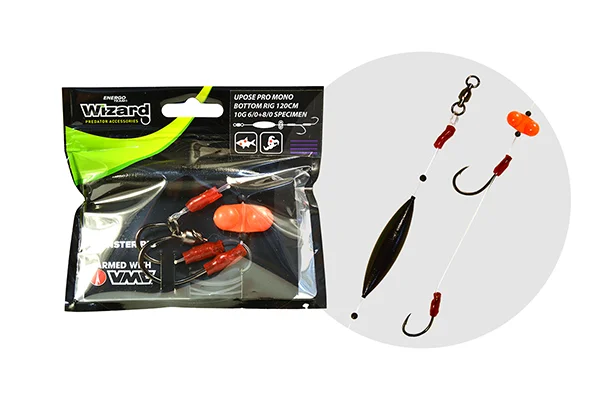 Kedvezmény WIZARD MONSTER UPOSE PRO MONO BOTTOM RIG 20G 7/0+9/0 ROUND