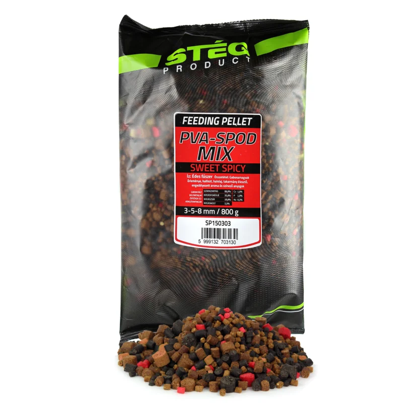 STÉG PVA-SPOD MIX 3-5-8MM 800G SWEET SPICY Újdonság