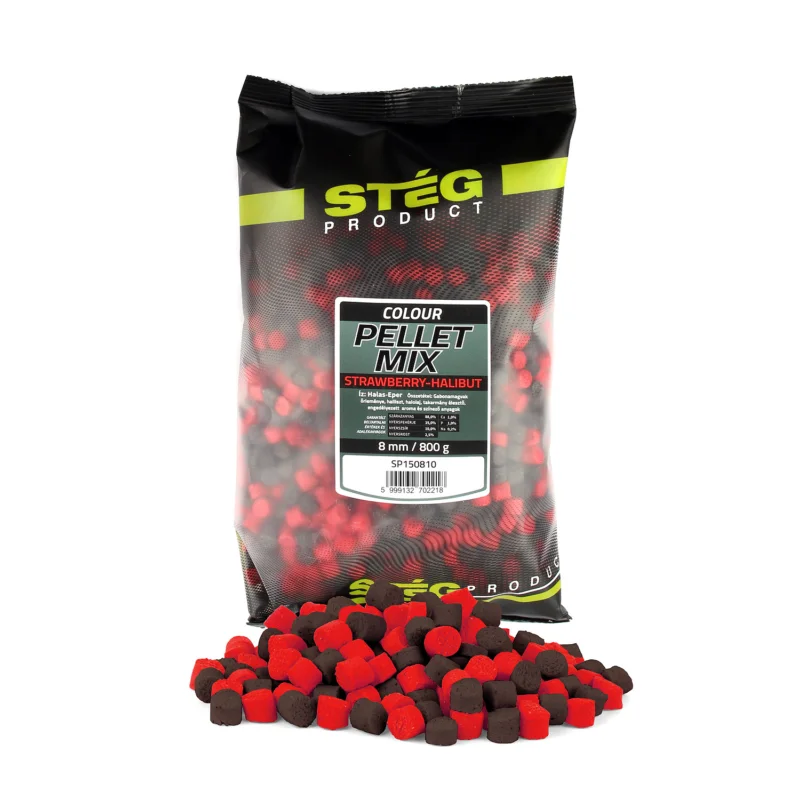 STÉG PELLET MIX 8MM 800G STRAWBERRY-HALIBUT Szezonális akció