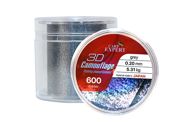 Prémium CARP EXPERT 3D CAMOUFLAGE GREY 0,20MM 600MGREY + BLACK 3D CAMOUFLAGE 5,31KG