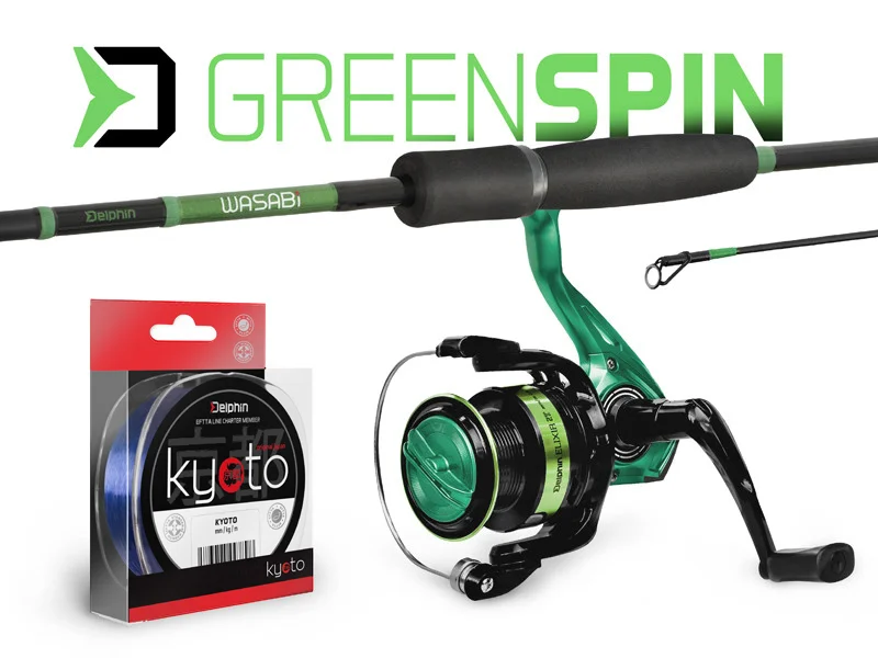 Biztonságos fizetés DELPHIN GREENSPIN PERGETŐ SZETT 240CM/30G + 3T + 0,181MM