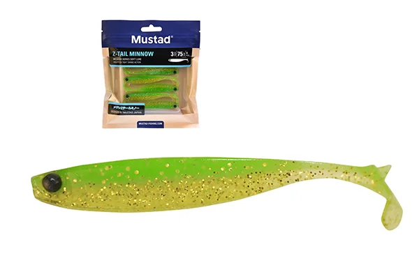 Akció MUSTAD MEZASHI Z-TAIL MINNOW 3"CHARTREUSE 6DB/CSOMAG