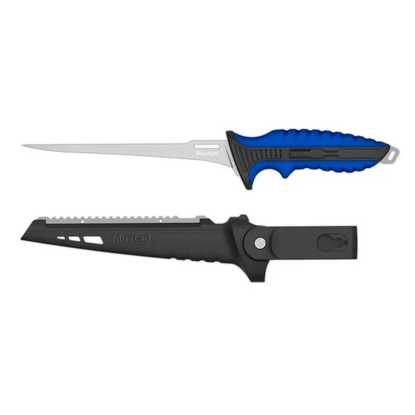 Biztonságos vásárlás MUSTAD 7" 4116 STAINLESS STEEL ULTRA FLEX FILLET KNIFE - POLISHED BLADE FINISH BLUE