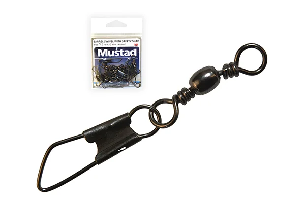 MUSTAD BARREL SWIVEL WITH SAFETY SNAP 2×A4 10DB/CSOMAG Kedvezményes ár