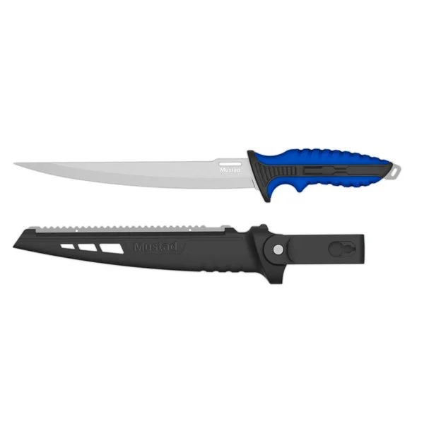 MUSTAD 9" 4116 STAINLESS STEEL STIFF FILLET KNIFE - POLISHED BLADE FINISH BLUE Legnépszerűbb
