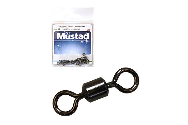 Akciós ár MUSTAD ROLLING SWIVEL ROUND EYE 14 BLACK NICKEL 10DB/CSOMAG