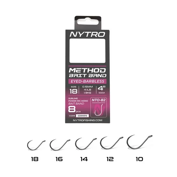 Exkluzív ajánlat NYTRO NTO-B2 ELŐKÖTÖTT SZAKÁLL NÉLKÜLI CSALIGYŰRŰS METHOD ELŐKE 10 CM 12/0,21MM