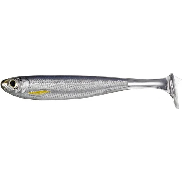 Csak ma LIVETARGET SLOW-ROLL SHINER PADDLE TAIL SILVER/SMOKE 85 MM