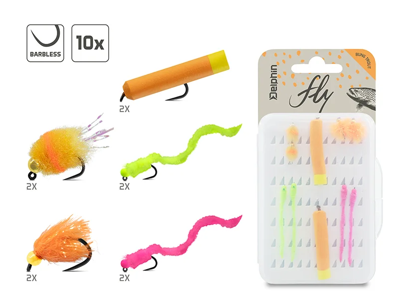 DELPHIN FLY MŰLÉGY KÉSZLET / 10 DB BUNG TROUT Kihagyhatatlan ajánlat