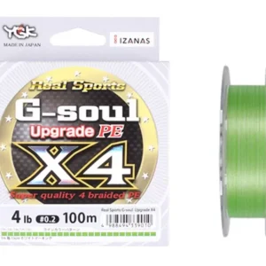 YGK G-soul X4 Upgrade PE - PE0,25(~0,083mm) 150m 4 szálas fonott, fluo zöld szín Fonott zsinór Biztonságos fizetés