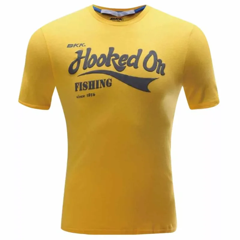 Végkiárusítás BKK Hooked On Fishing T Shirt Yellow Póló L