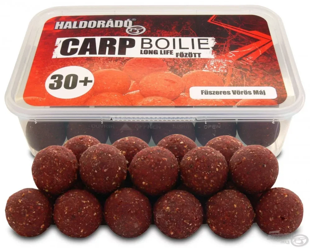 Bestseller Haldorádó Carp Boilie Long Life 30+ mm - Fűszeres Vörös Máj