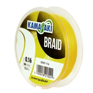 Kamasaki Braid Yellow Fonott Zsinór 0,16mm 13,5kg 100m Szuper akció