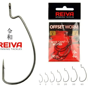 Ajánlat Reiva Offset Worm Fekete 1 5db/csomag Füles Szakállas Ragadozó halas horog