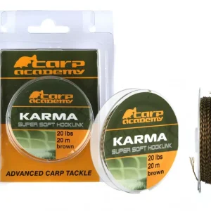 Árengedmény Carp Academy Karma Hooklink 20m 0.44mm 25lb Barna Fonott előkezsinór-Barna