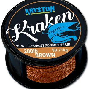 Legjobb ár Kriston Kraken Monster Braid 200Lbs 10m 3.57mm Barna Fonott előkezsinór-Barna