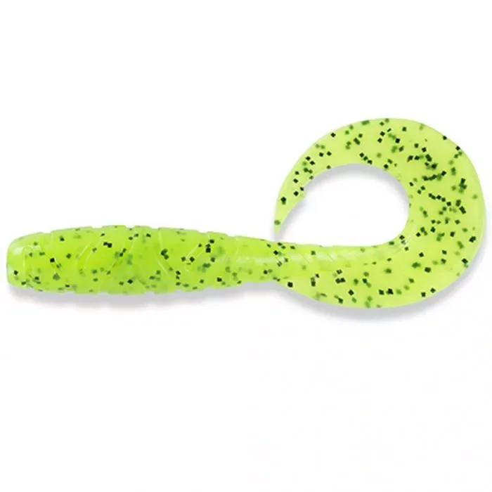 Fishup Mighty Grub Twister 4,5" Chartreuse/Black Árcsökkenés