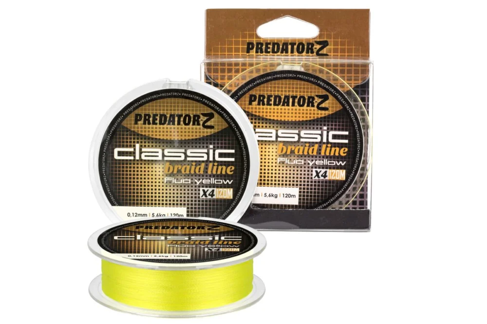 Akciós ár CarpZoom – Classic fonott zsinór-fluo sárga, o 0,10 mm, 120 m, 4,5 kg, fluo sárga
