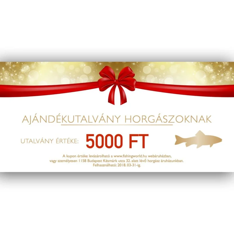 Végkiárusítás FishingWorld Ajándékutalvány 5000Ft