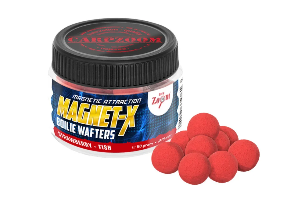 CarpZoom – Magnet-X Boilie Wafters prémium horogcsali, eper, halas, 50 g Szuper akció