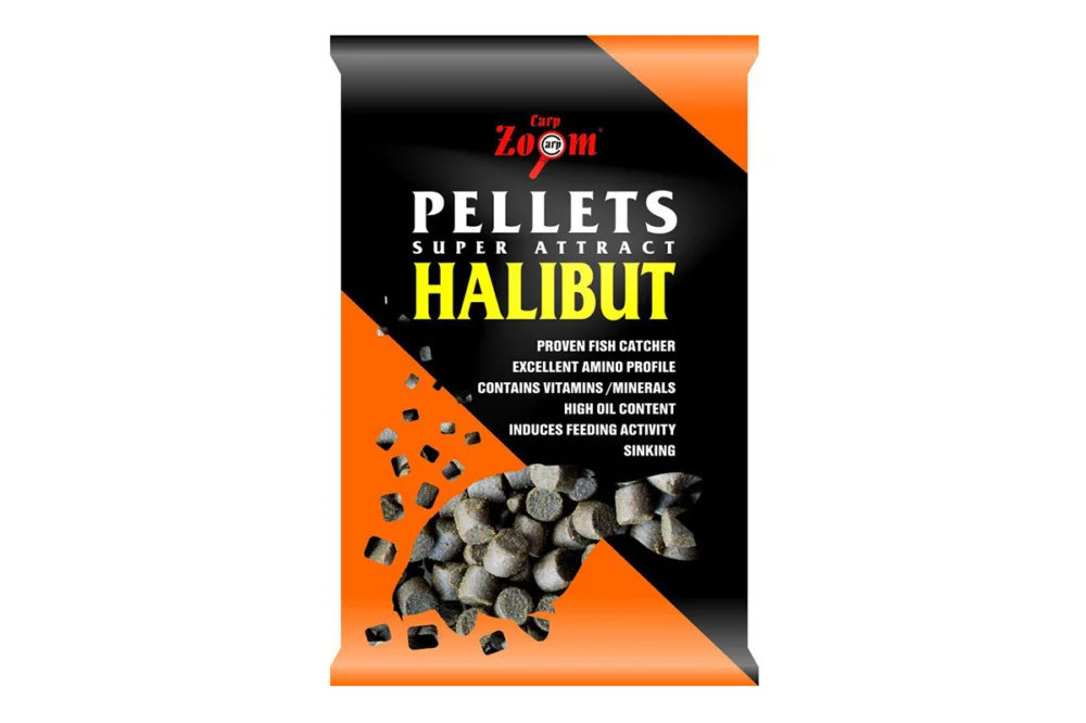 Ne maradj le CarpZoom – Furat nélküli halibut etetőpellet, 3 mm, halibut, fekete, 800 g
