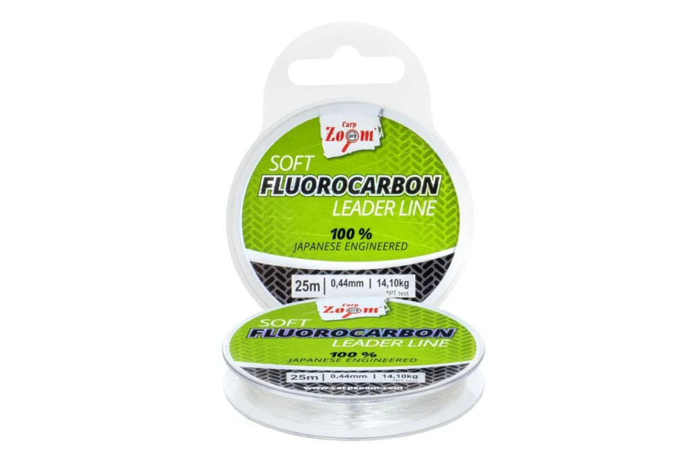 CarpZoom – Lágy fluorocarbon előke zsinór, o 0,49 mm, 25 m, 17,3 kg Gyors kiszállítás