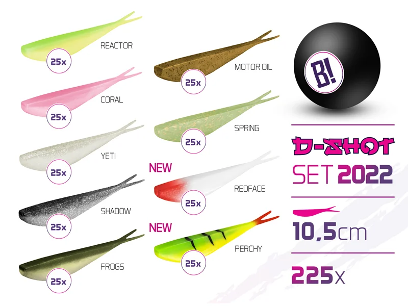 Kiárusítás Delphin – BOMB D-SHOT 2022 csali szett 10,5cm / 225db